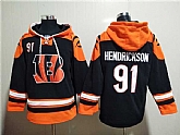 Cincinnati Bengals #91 Trey Hendrickson Orange Black Ageless Must-Have Lace-Up Pullover Hoodie,baseball caps,new era cap wholesale,wholesale hats